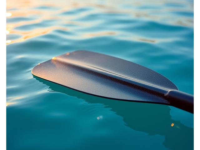 Lightweight and durable kayak paddles on a tranquil lake